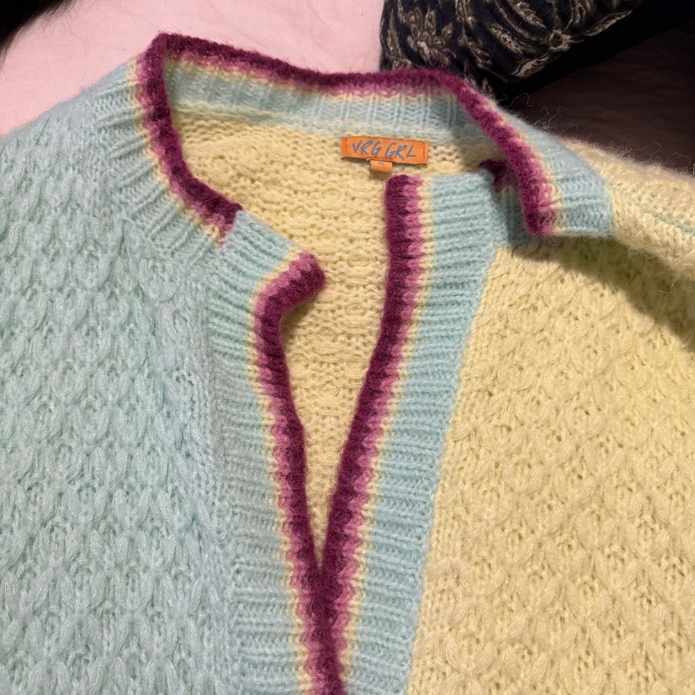 Pastel Patchwork Open-Front Cardigan - image 2